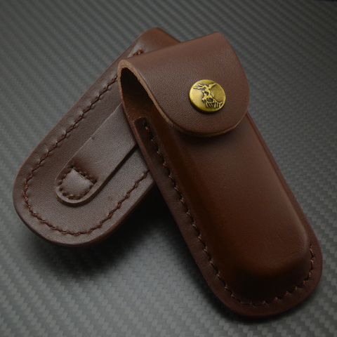 1piece Brown Sheath for Folding Knife Sheath Holster Real Leather Knife Case The First Floor Leather Knife Scabbard ► Photo 1/6