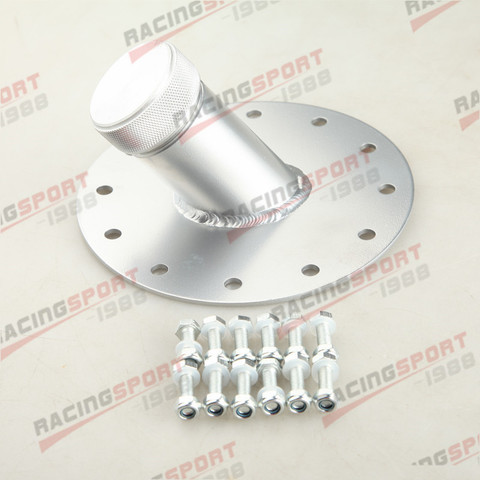 Billet Aluminum 45 Degree Fuel Cell Fast Fill Filler Neck 12 Bolt Flange Silver ► Photo 1/6