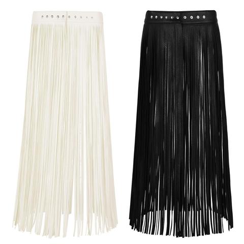 TiaoBug Fashion Ladies Faux Leather Hippy Boho Fringe Tassel Skirt Women Harness Belt Harajuku Waistband Punk Gothic Rave Belt ► Photo 1/6