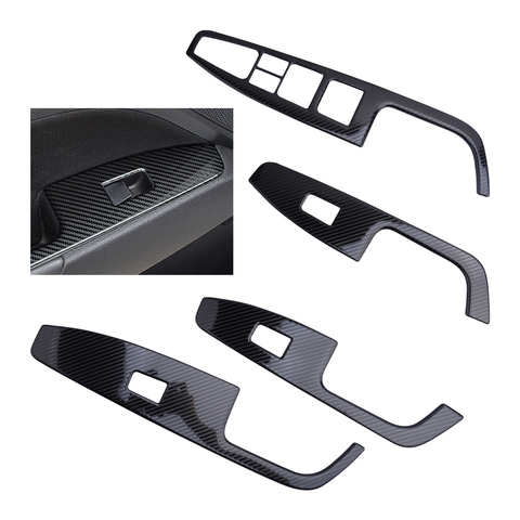 4Pcs Carbon Fiber Style Window Switch Panel Cover Trim Decoration Fit for Hyundai Elantra 2017 2022 Left Hand Drive ► Photo 1/6