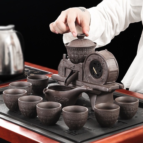 Vintage  Portable Lazy Purple Sand Automatic Anti-scald  Gongfu Tea Set ► Photo 1/6