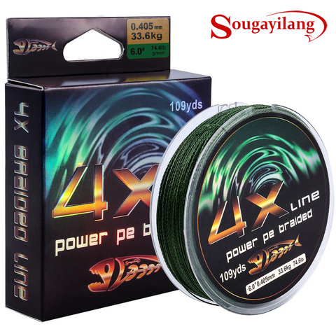 Sougayilang 4X Power PE Braided Fishing Lines 109Yds/100m 7lb-75lb Abrasion Resistant Strong Braided Lines ► Photo 1/6