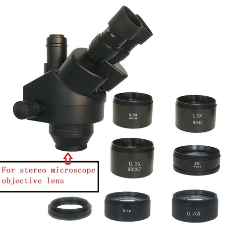 0.3X 0.5X 0.7X 0.75X 1X 1.5X 2.0X Auxiliary Objective Lens for Zoom Stereo Microscope Thread 48mm for trinocular microscopio ► Photo 1/5