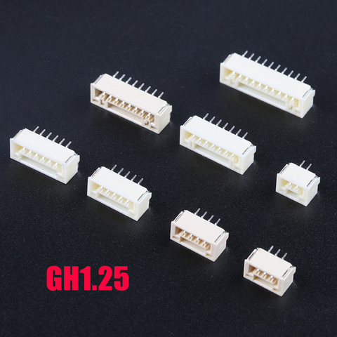 50Pcs/LOT GH 1.25mm lying with lock connector SMT Horizontal 2P 3P 4P 5P 6P 8P JST Connector Header Male ► Photo 1/6