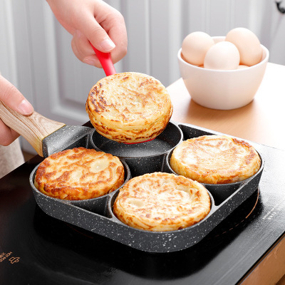 Four-hole Frying Pot Pan Thickened Omelet Pan Non-stick Egg Pancake Steak Pan Cooking Egg Ham Pans Breakfast Maker Cookware ► Photo 1/6