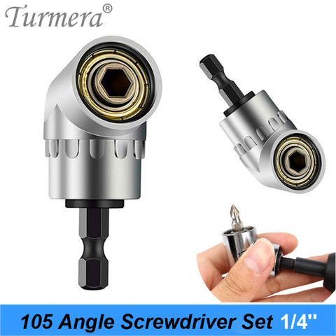 Turmera 105 Angle Screwdriver Set Socket Holder Adapter Adjustable Bits Drill Bit Angle Screw Driver Tool 1/4'' Hex Bit Socket ► Photo 1/6