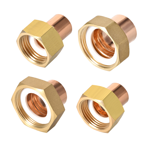 uxcell 1/2/3Pcs Lead Free Copper Union Fitting with Sweat Solder Joint to Male Threaded Connects for Use Nominal Size Pipes ► Photo 1/1