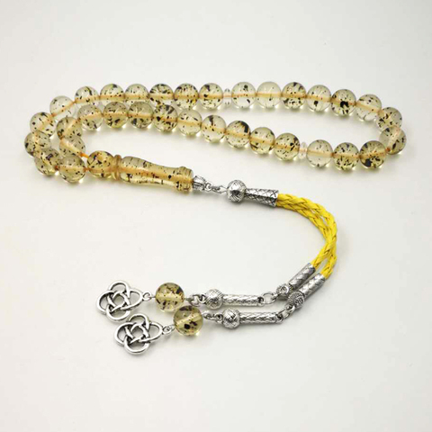 Man's tasbih gift Eid al-Adha Muslim Rosary yellow tassel 33 45 66 99 prayer beads pusheen ALLA Misbaha Bracelets ► Photo 1/6