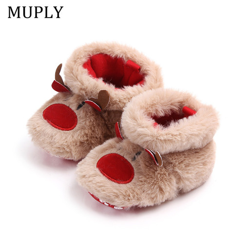 Winter Baby Girls Boys Keep Warm Shoes Muply Christmas Elk First Walkers Anti-slip Newborn Toddler Infant Girl Footwear Shoes ► Photo 1/6