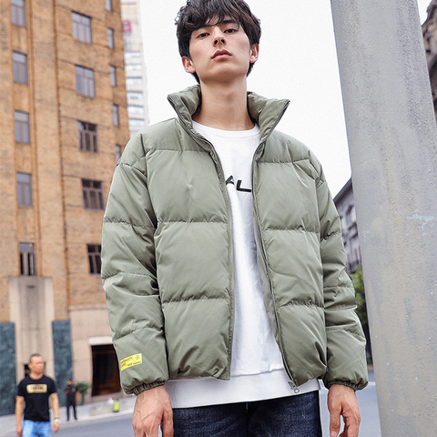 Trend Winter Down Jacket Men Stand Collar Bread Coats Fashion Casual Goose Outerwear Male Clothes 2022 Doudoune Homme JK112703 ► Photo 1/6