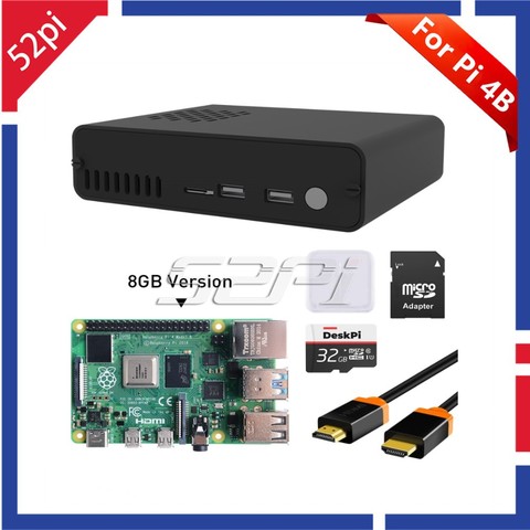 DeskPi Pro Set-top Box Aluminum Alloy Case 2 / 4 / 8G Raspberry Pi Model B With GPIO Extension Header For Raspberry Pi 4 ► Photo 1/6