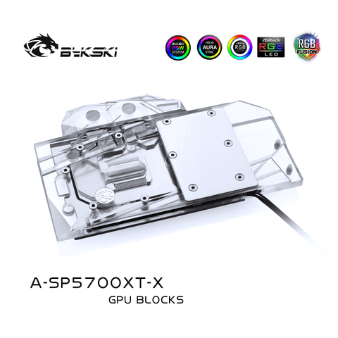 Bykski A-SP5700XT-X GPU Water Cooling Block For Sapphire RX 5700 XT Pulse, MSI RX5700XT Mech/Evoke Dataland RX5700XT Red Devil ► Photo 1/5