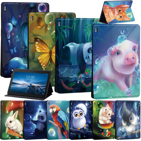 Tablet Case for Lenovo Tab E10 10.1 Inch Adjustable Folding Stand Cover for Tab M10 10.1 Inch Animal Pattern Cases ► Photo 1/6