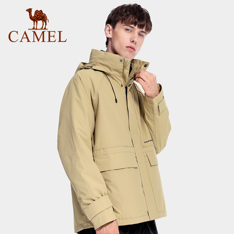 CAMEL Men Warm Waterproof  Jacket Two-piece Three-in-one Detachable Fleece Liner Tide Brand Tooling Jackets 2022 New ► Photo 1/6