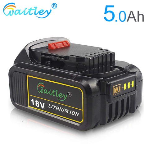 Waitley DCB184 18V 5.0Ah Replacement Battery Compatible For Dewalt 20V 5000mAh/5Ah Max XR Tools 18 v DCB200 DCS355N-XJ, DCS551N ► Photo 1/6