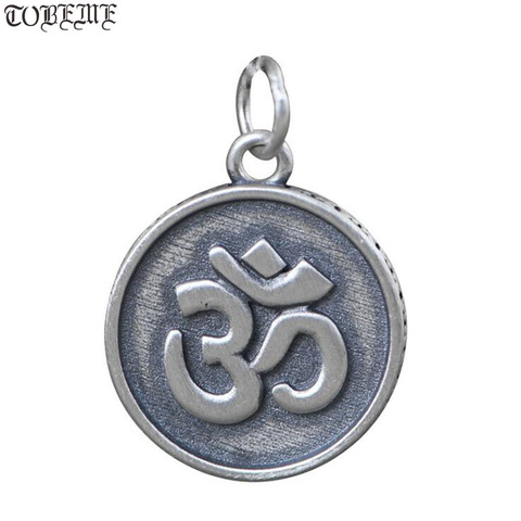 Real 925 Silver Tibetan Pendant vintage sterling silver OM Dorje Pendant Buddhist Good Luck Pendant ► Photo 1/6