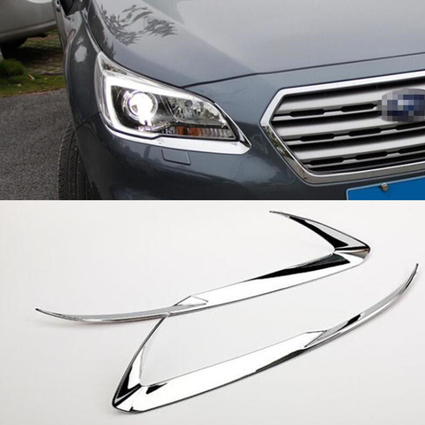 Car styling ABS Chrome Front Head Light Eyelid Cover Trim 2pcs For Subaru Outback 2015  2016 2017 ► Photo 1/6