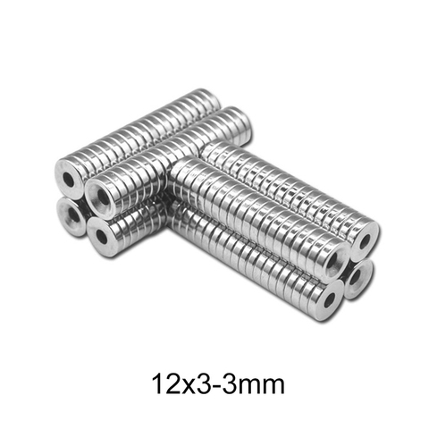 10~250PCS 12x3-3 Stong Neodymium Magnets Disc 12x3 mm Hole 3mm Minor Diameter Magnet Round Countersunk Magnetic 12*3-3 mm 12*3 ► Photo 1/6