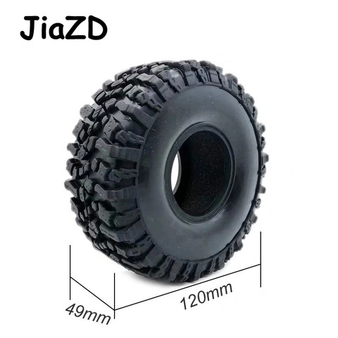 4PCS 120MM 1.9INCH Rubber Rocks Tyres Wheel Tires for 1:10 RC Rock Crawler Axial SCX10 90047 D90 D110 TF2 For TRX-4 W121 ► Photo 1/5
