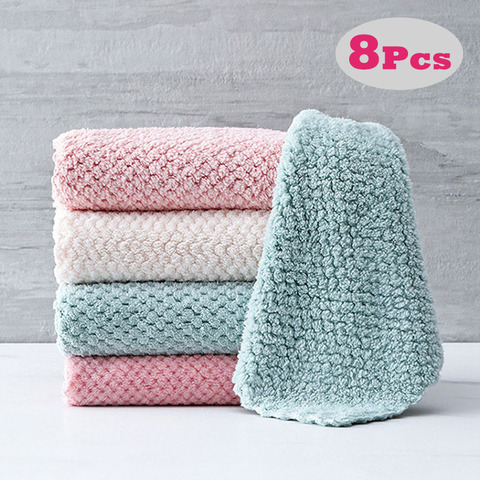 Soft Microfiber Kitchen Towels Super Absorbent Dish Cloth Anti-grease Wipping Rags Non Stick Oil Household Cleaning Towel ► Photo 1/6