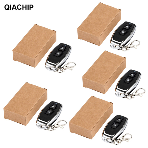 QIACHIP 5PCS 433 Mhz 2CH Universal Wireless Remote Control 1527 Learning Code Transmitter For Gate Garage Door Light Controller ► Photo 1/6