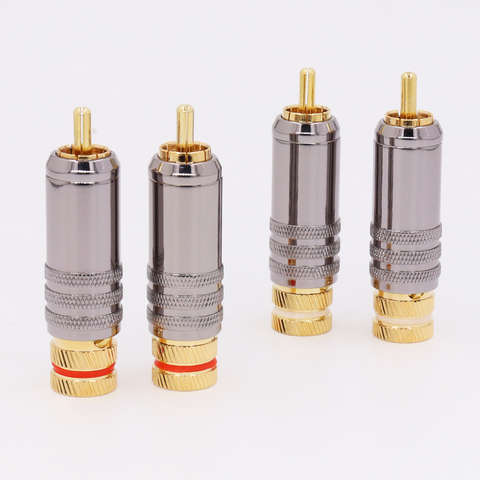 8pieces 24k Gold Plated RCA Plug Gold Male Connector HIFI rca plug solder Audio rca plug wbt stype ► Photo 1/6