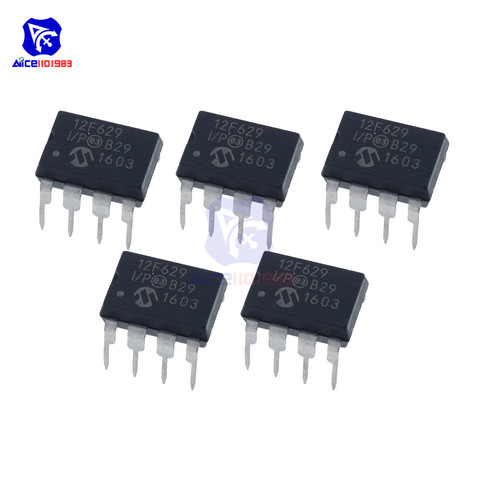 diymore 5PCS/Lot IC Chips PIC12F629-I/P 12F629-I/P 12F629  DIP-8 MCU IC MICROCHIP Original Integrated Circuits ► Photo 1/6