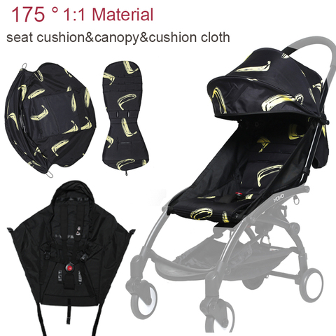 3pcs/set 175° Canopy Cover Cushion Stroller Accessories For Babyzen Yoyo Yoya Babytime Strollers Sunshade Seat Mattress Accessoy ► Photo 1/6