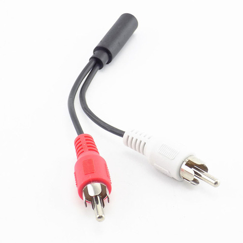 3.5mm RCA Female connector jack Stereo Cable Y plug to 2 RCA Male Adapter 3.5 Audio aux Socket connector to Headphone music wire ► Photo 1/6