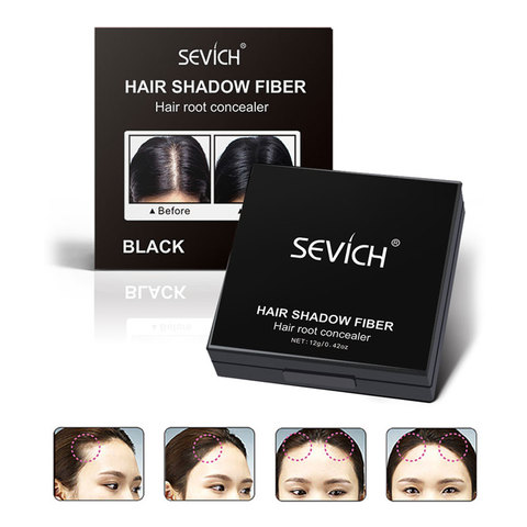 Sevich Hair Shadow Powder Waterproof Hairline Powder White Grey Hair Root Cover Up 3 Colors 12g Hair Concealer With Puff ► Photo 1/6