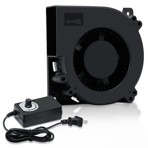 120mm AC Computer Fan Blower 12cm 120x120x32mm 12032 Centrifugal w/ 120V 220V to 3V - 12V 2A with Speed Controller for Grow Tent ► Photo 1/6