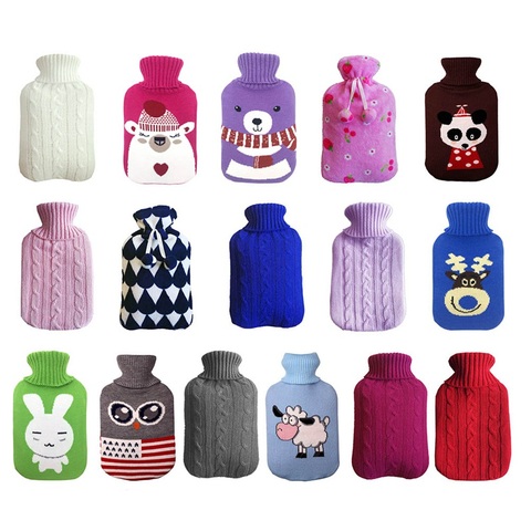 Knit Protective Cover for 2 Liter Large Hot Water Bottle Pvc Hot Water Bags Anti-scalding Cover Warming Hands 16 Colors ► Photo 1/6