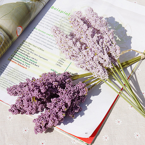 6 Pieces /Bundle PE Lavender Cheap Artificial Flower Wholesale Plant Wall Decoration Bouquet Material Manual Diy Vases for Home ► Photo 1/6