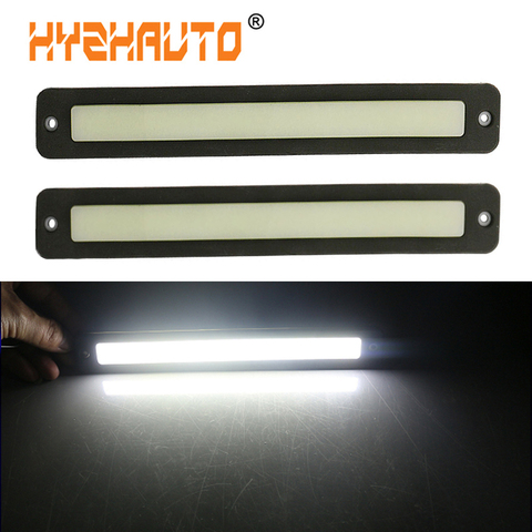 HYZHAUTO 2Pcs Waterproof LED Daytime Running Lights Straight Flexible COB DRL Car LED Fog Light Driving Lamp 12V White 225x32mm ► Photo 1/6