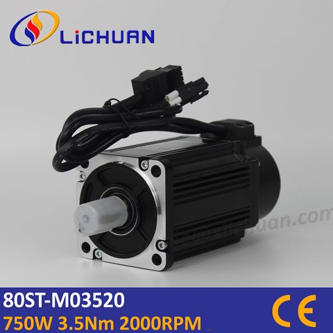 80ST-M03520 750W servo motor 2000rpm 3.5Nm 0.75KW AC servo motor with 2500 line encoder 178mm ► Photo 1/1