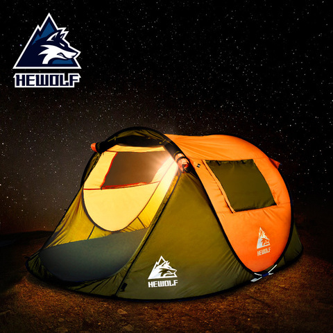 Hewolf Outdoor 3-4 Person Full Automatic Double Painproof Pop-up Big  Space Tents Camping Anti-UV camping Tent ► Photo 1/6