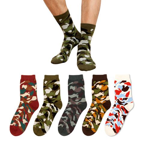 Military Fashion New Autumn Winter Men Socks Jacquard Camouflage Socks Hip Hop Socks olive camo Arts Funny Hip Hop 3D Prints ► Photo 1/6