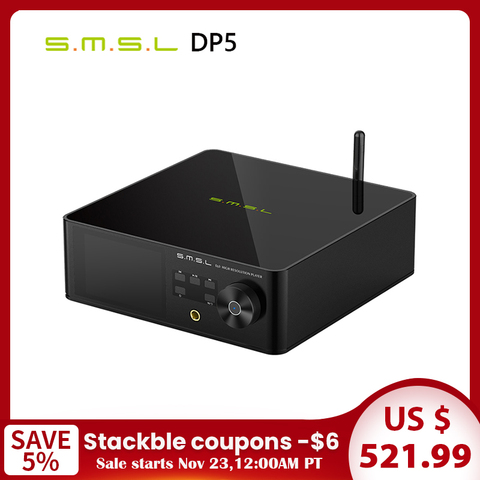 SMSL DP5 MQA Full Decoding HIFI Network Music Player ES9038Pro Streaming Playback DSD256 IIS USB Bluetooth Player ► Photo 1/6