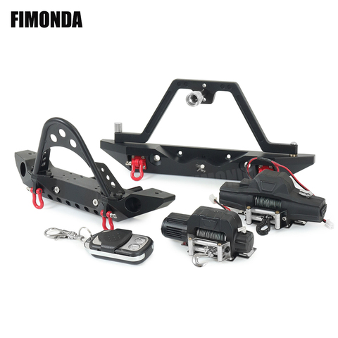 Metal Front Rear Bumper Single/Double Motor Winch for 1/10 RC Crawler Axial SCX10 Traxxas TRX4 Redcat GEN8 RGT 86100 TAMIYA CC01 ► Photo 1/6