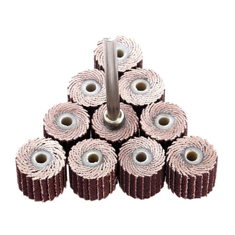 10 Pcs Dremel Accessories Rotary Tool Grinding Buffing Sandpaper Flap Wheel Head+Mandrel for Rotary Mini Drill 240-Grit Tool ► Photo 1/6