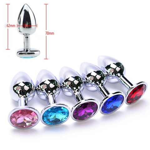Anal Plug Sex Toys Stainless Smooth Steel Butt Plug Tail Crystal Jewelry Trainer For Women/Man Anal Dildo SHAKI Adults ► Photo 1/6