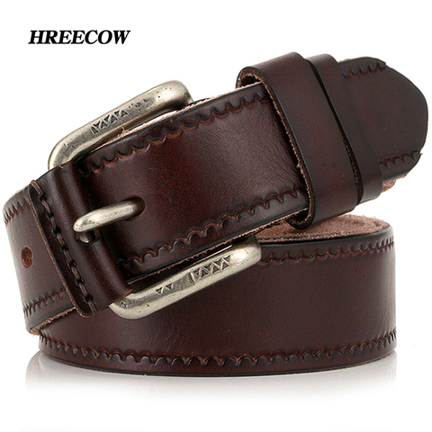 Cow genuine Leather Belts male belt for jeans luxury classice designer strap vintage pin buckle men belts for men dropshipping ► Photo 1/6