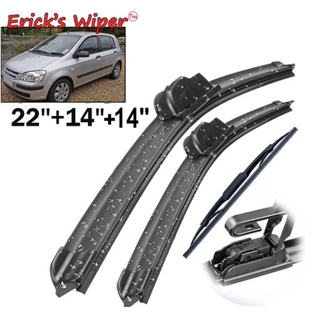 Erick's Wiper Front & Rear Wiper Blades Set Kit For Hyundai Getz 2002 - 2009 Windshield Windscreen 22