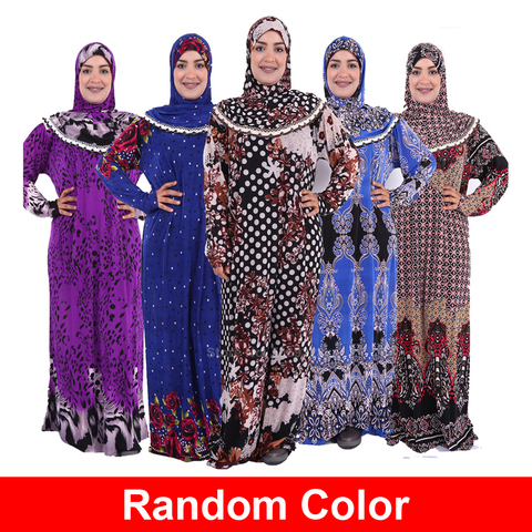 Full Cover Women Muslim Abaya Dress Traditional Hijab+dress Islamic Clothing Set Dubai Arabic Turkish Ramadan Prayer Outfits ► Photo 1/6