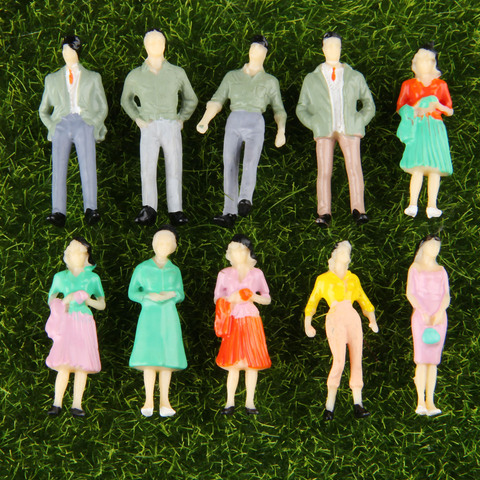 10pcs/lot 1:50 Scale Model Multicolor Miniature Figures Architectural Models Human Scale Model ABS Plastic Peoples 36MM ► Photo 1/6