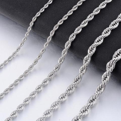 Stainless Steel Rope Chain Necklace 316L Stainless Steel Twisted Necklace Chain ► Photo 1/4