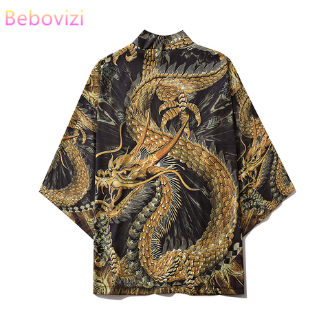 17 Style Chinese Dragon Men Women Harajuku Japanese Fashion Kimono Cardigan Shirt Blouse Haori Obi Asian Clothes Samurai  ► Photo 1/6