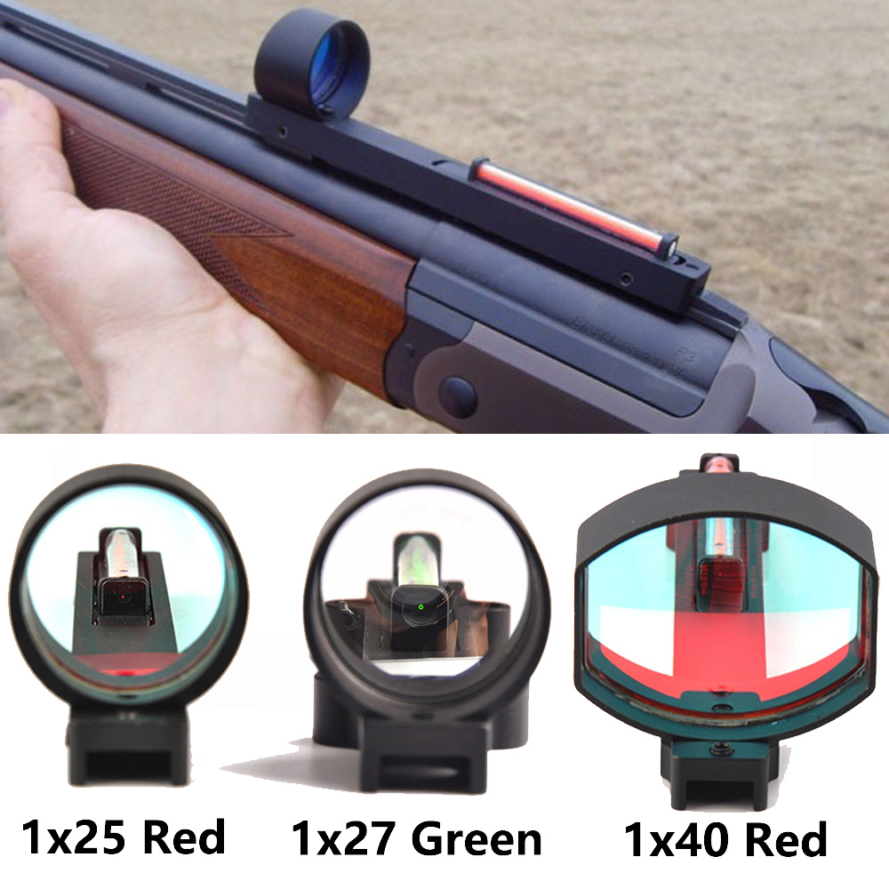 1X40 Red Fiber Sight Red Dot Holographic Sight Fit Shotgun Rib Rail for Hunting 