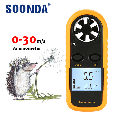 2-in-1 Hand-Held Anemometer Measuring Air Conditioning Outdoor Wind Speed Temperature Volume Tester Meter Sensing High Precision ► Photo 1/6