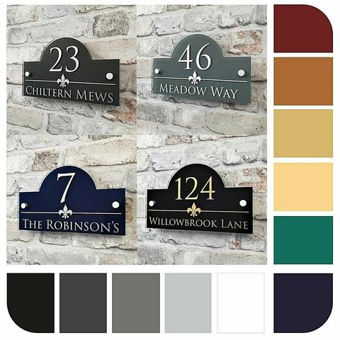Customize MODERN DOOR NUMBER / ADDRESS PLAQUE GLASS ACRYLIC OUTDOOR HOUSE SIGN ► Photo 1/6